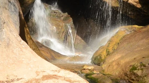 Waterfall cascades close-up Stock Footage 8623284