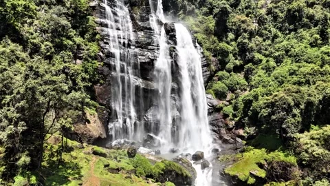 This waterfall cascades through Sri Lanka's central highlands Stock Footage 340267170