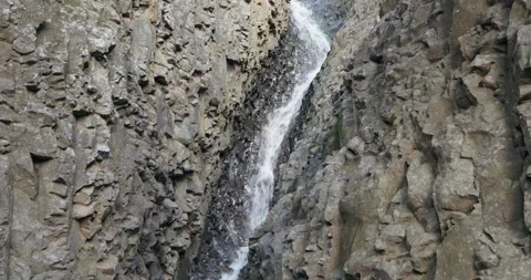 Waterfall Cascading Down Basalt Columns at North Table Mountain Video stock 317267441
