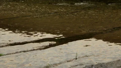 Waterfall Cascading Over Ledge, Lush Forest Waterfalls Stock Footage 50415283