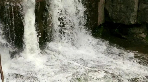 Waterfall Cascading Over Ledge, Lush Forest Waterfalls Stock Footage 50415439