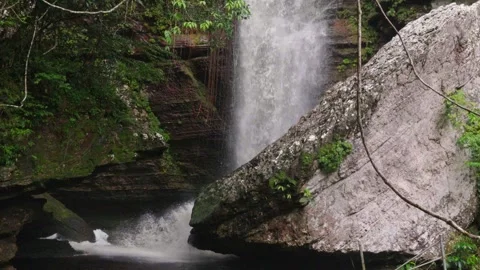 Waterfall Cascading Through Lush Forest in Guaviare Video stock 336521143