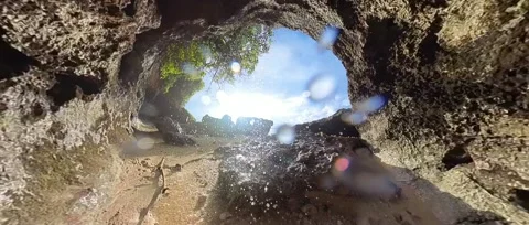 Waterfall in cave Video stock 229681646