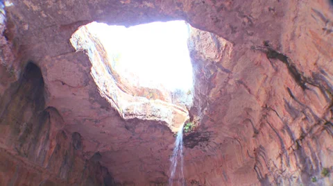 A waterfall in a cave in Lebanon. Stock-Footage 34426523