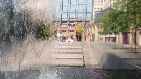 A waterfall in the center of Milan Stock Footage 319023767