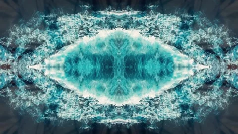 Waterfall ceremony VJ loop DMT techno Stock Footage 318595089