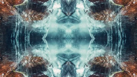 Waterfall ceremony VJ loop natural geometry Stock Footage 318628118
