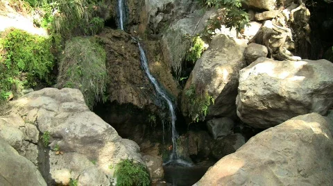 Waterfall In Chaparral Stock Footage