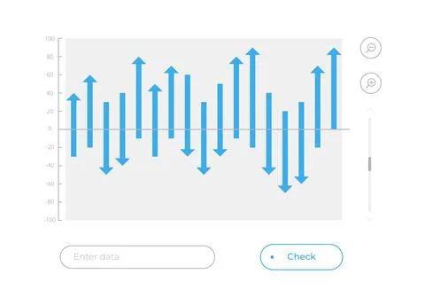 Waterfall chart with arrows UI element template Illustrazione stock