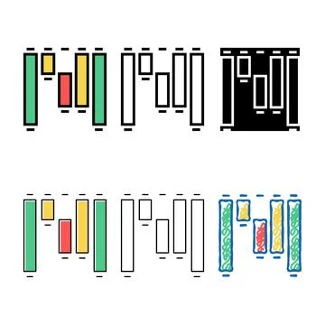 Waterfall chart color edition icon vector Illustrazione stock