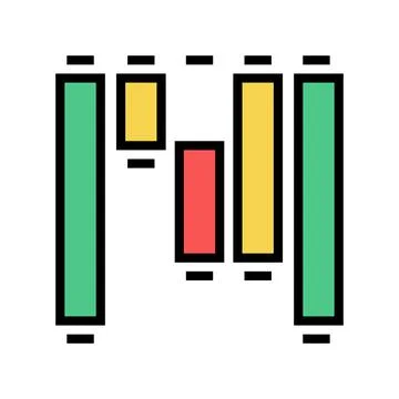 Waterfall chart color icon vector illustration イラスト素材