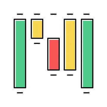 Waterfall chart color icon vector illustration イラスト素材