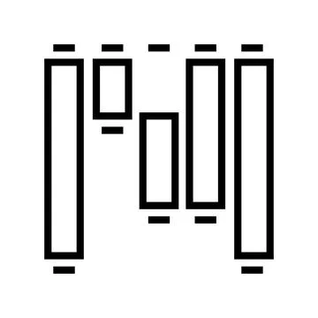 Waterfall chart line icon vector illustration イラスト素材