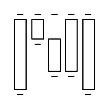 Waterfall chart line icon vector illustration 库存插图