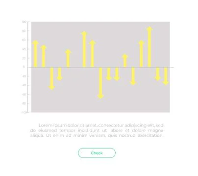 Waterfall chart UI element template Stock Illustration