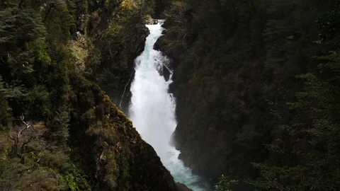 This is a waterfall in Chile around Huilo Huilo Natural reserve 스톡 동영상 91436013