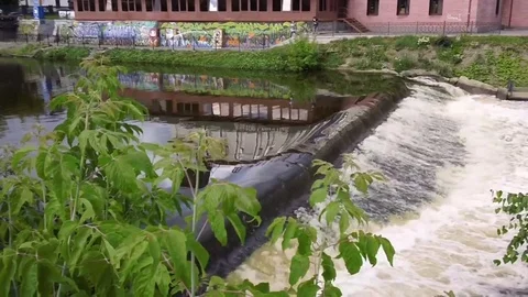 Waterfall in the city Stock Footage 78030767