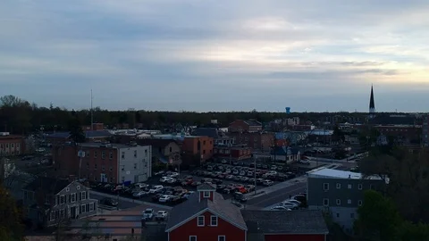 Waterfall to City Stock Footage 89726083