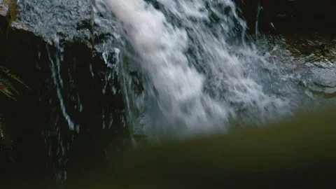 Waterfall with clear water close-up Stock Footage 73647797