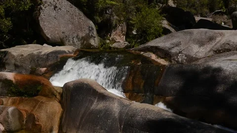 Waterfall Cleopatra' Pool, Able Tasman National Park, New Zealand. Stock Footage 145995757