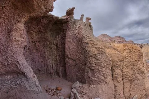Waterfall Cliff below Blue Mesa AZ Stock Photos