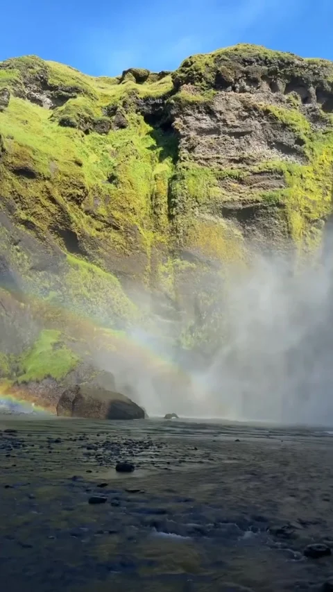 Waterfall cliff mist. Stock Footage 320284876