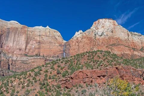 Waterfall on the Cliffs of Zion Photos