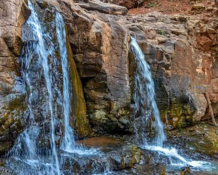 Waterfall close up landscape Stock Photos