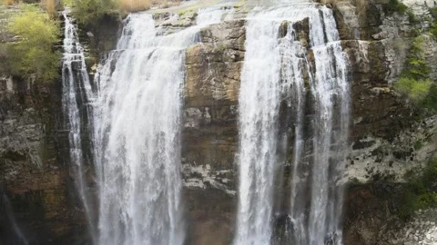 Waterfall close up in nature Stock Footage 240190880