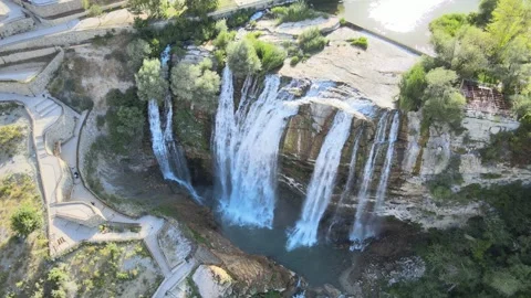 Waterfall close up in nature Video stock 240745363