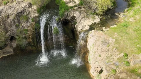 Waterfall close up in nature Video stock 242312831