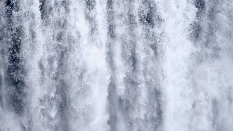 Waterfall close up slow motion background, Skogafoss Iceland. Abstract water Stock Footage 111100794