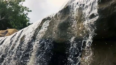 Waterfall close up slow motion Video stock 100253674