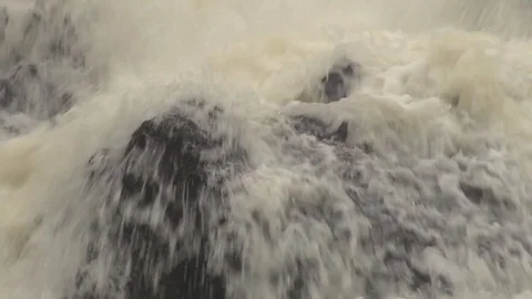 Waterfall. Close up of water hitting rocks in slow motion Stock Footage 86829667