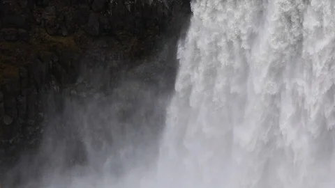 The waterfall closes the slow motion Stock Footage 96389651