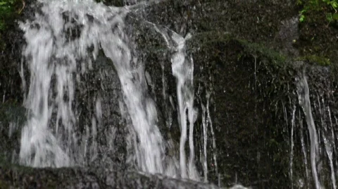 Waterfall closeup at  mountain Stock Footage 843250