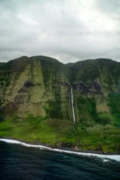 Waterfall on the coast Stock Photos