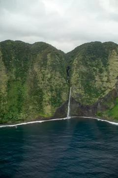 Waterfall on the coast Stock Photos