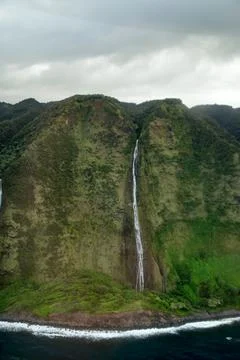 Waterfall on the coast Stock Photos