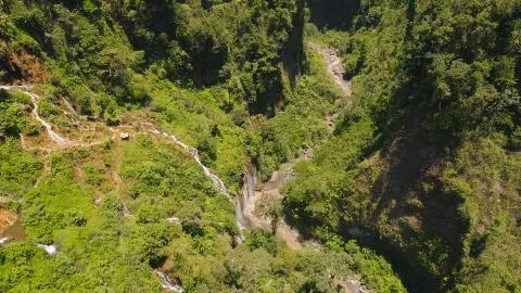 Waterfall Coban Sewu Java Indonesia Stock Photos