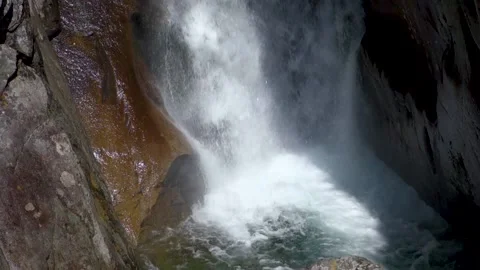 Waterfall cold stream flowing in full natural force in the High Tatras Stock Footage 211821257