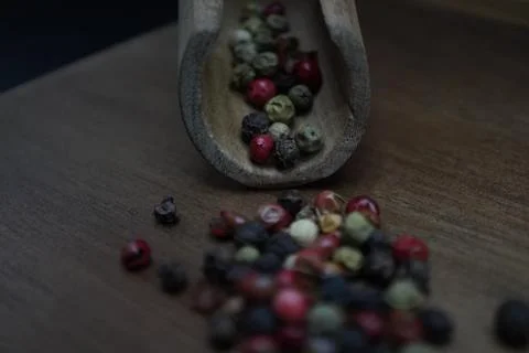 Waterfall of colored pepper Stock Photos