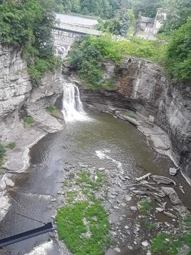 Waterfall in Cornell University Gorge in Ithaca New York Stock Photos