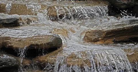 Waterfall in Courseulles sur Mer, Normandy, France Stock Photos