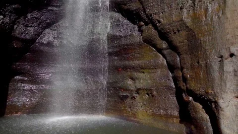 Waterfall Crashing with Force on Water.  Stock Footage 293759549