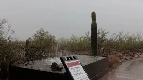 Waterfall Created By Storms at A Trailhead Park In Scottsdale AZ Stock Footage 159174884