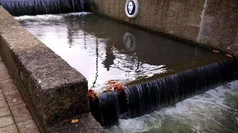 The waterfall on the creek in city Vidéo 56986439