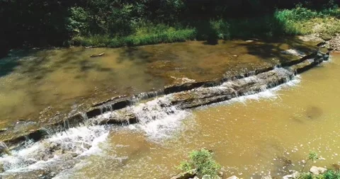 Waterfall in Creek Stock Footage 145863346