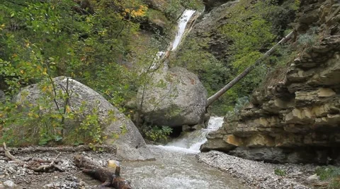 Waterfall in Crimea  mountain Video stock 55229457