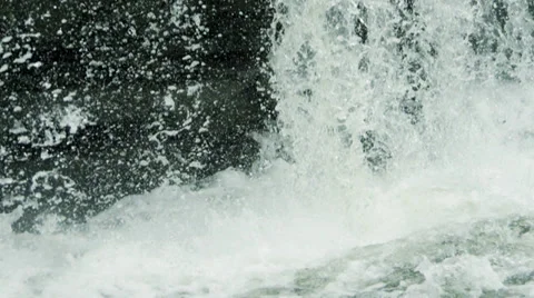 Waterfall CU slow motion 3 Stock Footage 32075276